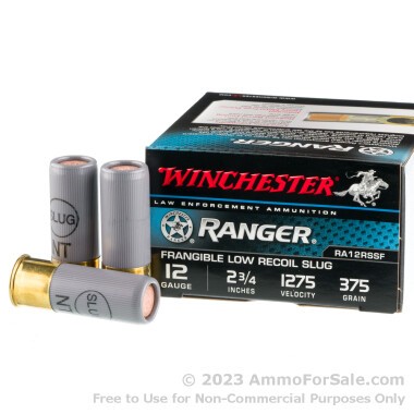 250 Rounds of 375gr Frangible Slug 12ga Ammo by Winchester