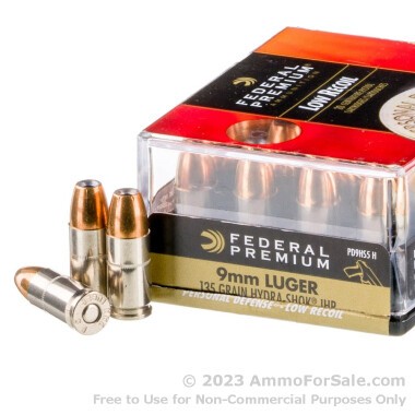 200 Rounds of 135gr JHP 9mm Ammo by Federal