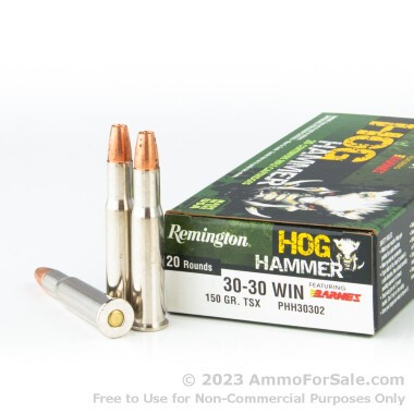 20 Rounds of 150gr TSX 30-30 Win Ammo by Remington Hog Hammer