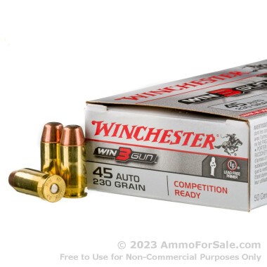 50 Rounds of 230gr FMJ .45 ACP Ammo by Winchester Win3Gun