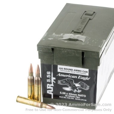 120 Rounds of 55gr FMJBT 5.56x45 Ammo by Federal