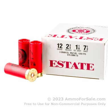 25 Rounds of 1 1/8 ounce #7 1/2 shot 12ga Ammo by Estate Cartridge