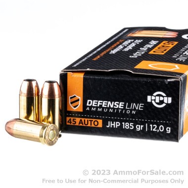 50 Rounds of 185gr SJHP .45 ACP Ammo by Prvi Partizan