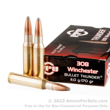 20 Rounds of 170gr SP .308 Win Ammo by Prvi Partizan