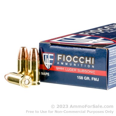 1000 Rounds of 158gr FMJ 9mm Ammo by Fiocchi
