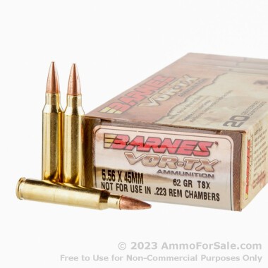 20 Rounds of 62gr TSX 5.56x45 Ammo by Barnes VOR-TX