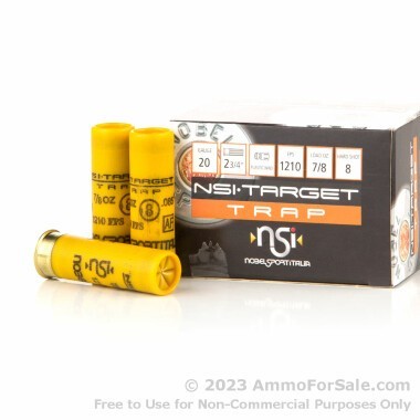 25 Rounds of 7/8 ounce #8 shot 20ga Ammo by NobelSport