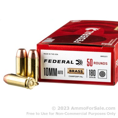 1000 Rounds of 180gr FMJ 10mm Ammo by Federal