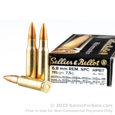 1000 Rounds of 115gr HPBT 6.8 SPC Ammo by Sellier & Bellot