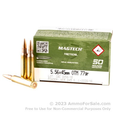 1000 Rounds of 77gr HPBT Cannelured MatchKing 5.56x45 Ammo by Magtech