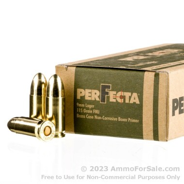1000 Rounds of 115gr FMJ 9mm Ammo by Fiocchi PerFecta