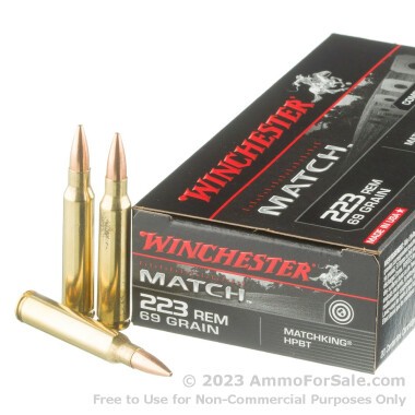 200 Rounds of 69gr HPBT .223 Ammo by Winchester Match