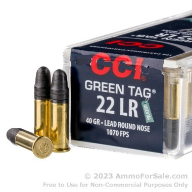 100 Rounds of CCI Green Tag 40gr LRN Ammo 