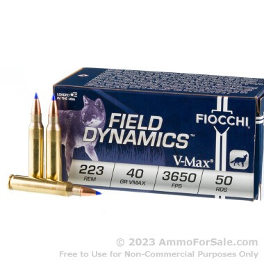 50 Rounds of 40gr V-MAX .223 Ammo by Fiocchi