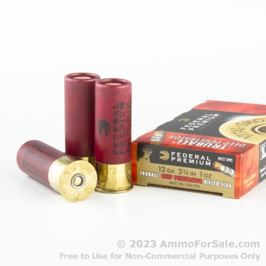 5 Rounds of 1 ounce Rifled Slug 12ga Ammo by Federal TruBall Deep Penetrator
