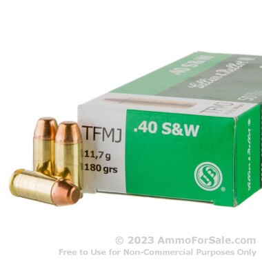 50 Rounds of 180gr TMJ .40 S&W Ammo by Sellier & Bellot