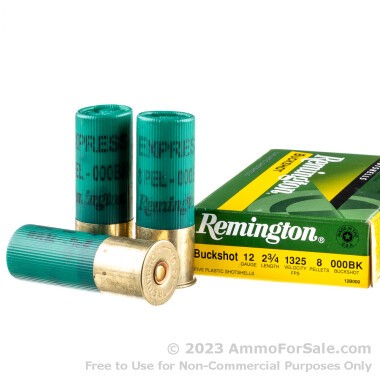 250 Rounds of 000 Buck 12ga Ammo by Remington