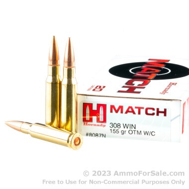 20 Rounds of 155gr OTM .308 Win Ammo by Hornady