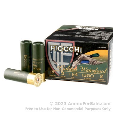 25 Rounds of 1 1/4 ounce #2 steel shot 12ga Ammo by Fiocchi