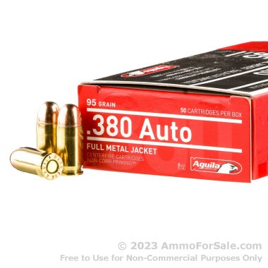 1000 Rounds of 95gr FMJ .380 ACP Ammo by Aguila