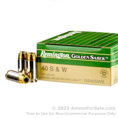 500 Rounds of 180gr BJHP .40 S&W Ammo by Remington Golden Saber
