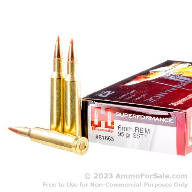 200 Rounds of 95gr SST 6 mm Rem Ammo by Hornady