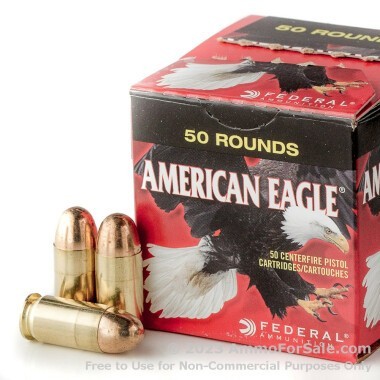 50 Rounds of 230gr FMJ .45 ACP Ammo by Federal American Eagle (Trayless)