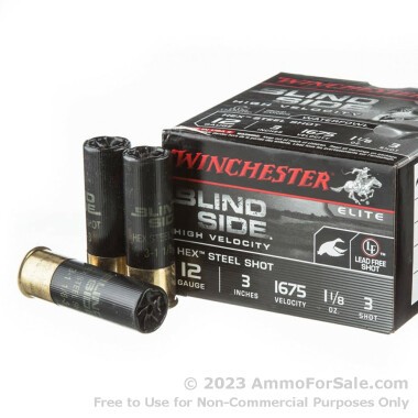 25 Rounds of 3" 1 1/8 ounce #3 shot 12ga Ammo by Winchester Blind Side