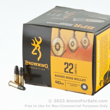 1600 Rounds of 40gr LRN .22 LR Ammo by Browning