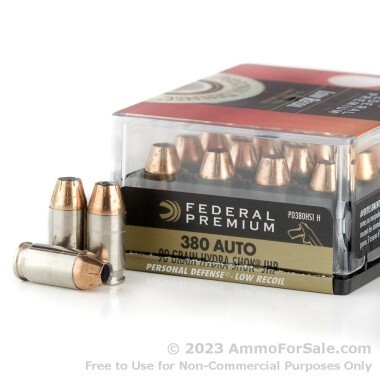 20 Rounds of 90gr JHP .380 ACP Ammo by Federal