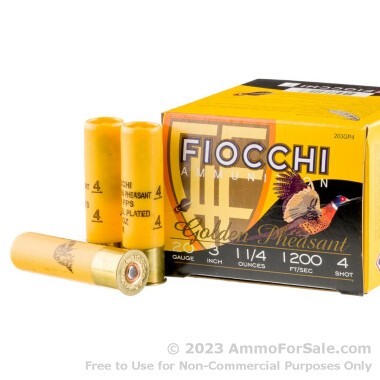 25 Rounds of 1 1/4 ounce #4 shot 20ga Ammo by Fiocchi