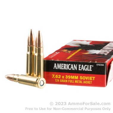 20 Rounds of 124gr FMJ 7.62x39mm Ammo by Federal