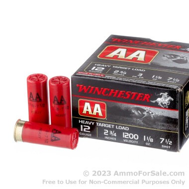 25 Rounds of 1 1/8 ounce #7 1/2 shot 12ga Ammo by WinchesterAA