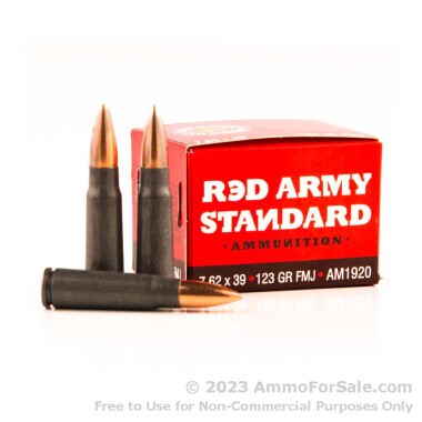1080 Rounds of 123gr FMJ 7.62x39mm Ammo by Red Army Standard Polymer Coated