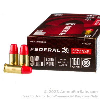 500 Rounds of 150gr Total Synthetic Jacket 9mm Ammo by Federal