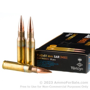 500 Rounds of 147gr FMJ M80 7.62x51 Ammo by ZSR