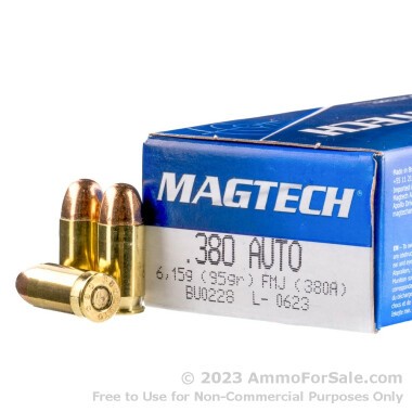 50 Rounds of 95gr FMC .380 ACP Ammo by Magtech