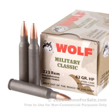 500  Rounds of 62gr HP .223 Ammo by Wolf
