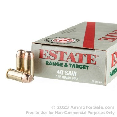 50 Rounds of 165gr FMJ .40 S&W Ammo by Estate Cartridge
