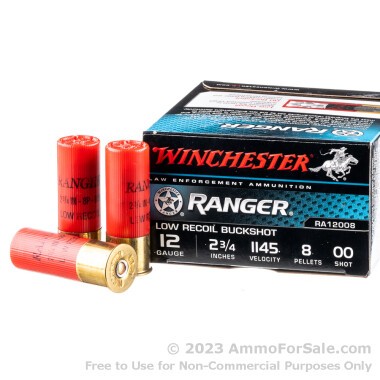 250 Rounds of 00 Buck 12ga Ammo by Winchester Ranger Low Recoil