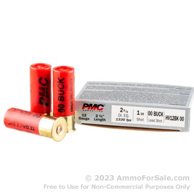 5 Rounds of  00 Buck 12ga Ammo by PMC