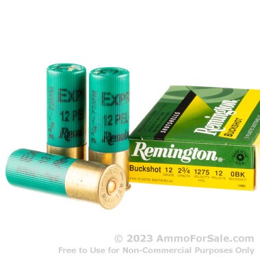 5 Rounds of  0 Buck 12ga Ammo by Remington
