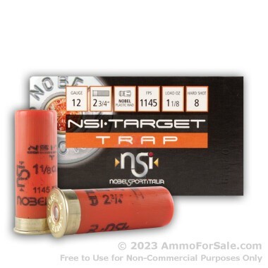 250 Rounds of 1 1/8 ounce #8 shot 12ga Ammo by NobelSport