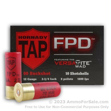 250 Rounds of  00 Buck 12ga TAP FPD Ammo by Hornady
