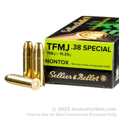 50 Rounds of 158gr TMJ .38 Spl Ammo by Sellier & Bellot