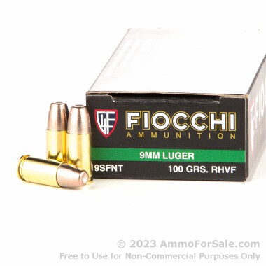 50 Rounds of 100gr Frangible 9mm Ammo by Fiocchi