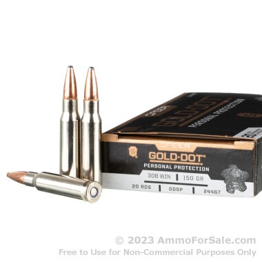 20 Rounds of 150gr SP .308 Win Ammo by Speer