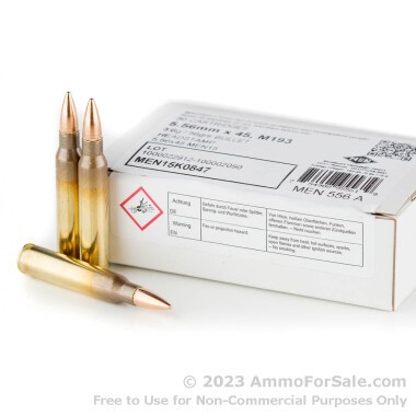 510 Rounds of 56gr FMJ 5.56x45 Ammo by MEN