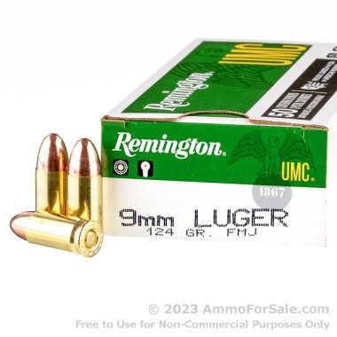 50 Rounds of 124gr MC 9mm Ammo by Remington