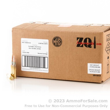 640 Rounds of 147gr FMJ .308 Win Ammo by ZQI Ammunition